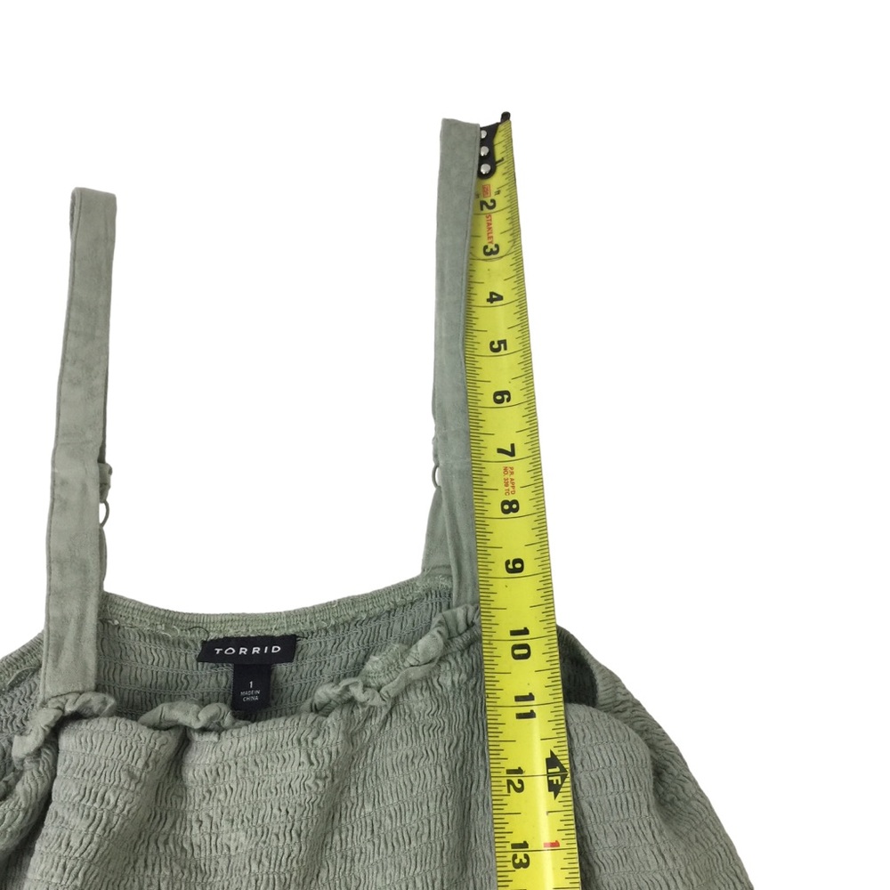 Torrid Green Jacquard Smocked Culotte Jumpsuit - Picture 10 of 10